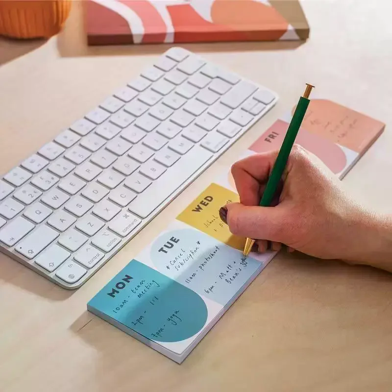 50 Sheet Weekly Planner Tear Off Notepad Rainbow Color Daily Schedule Memo Pad To Do List For Office Study Work Planning
