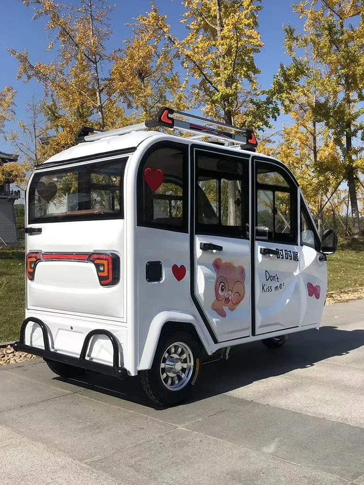 enclosed electric tricycle household with shed adult transportation lady small old man Le optional national standard