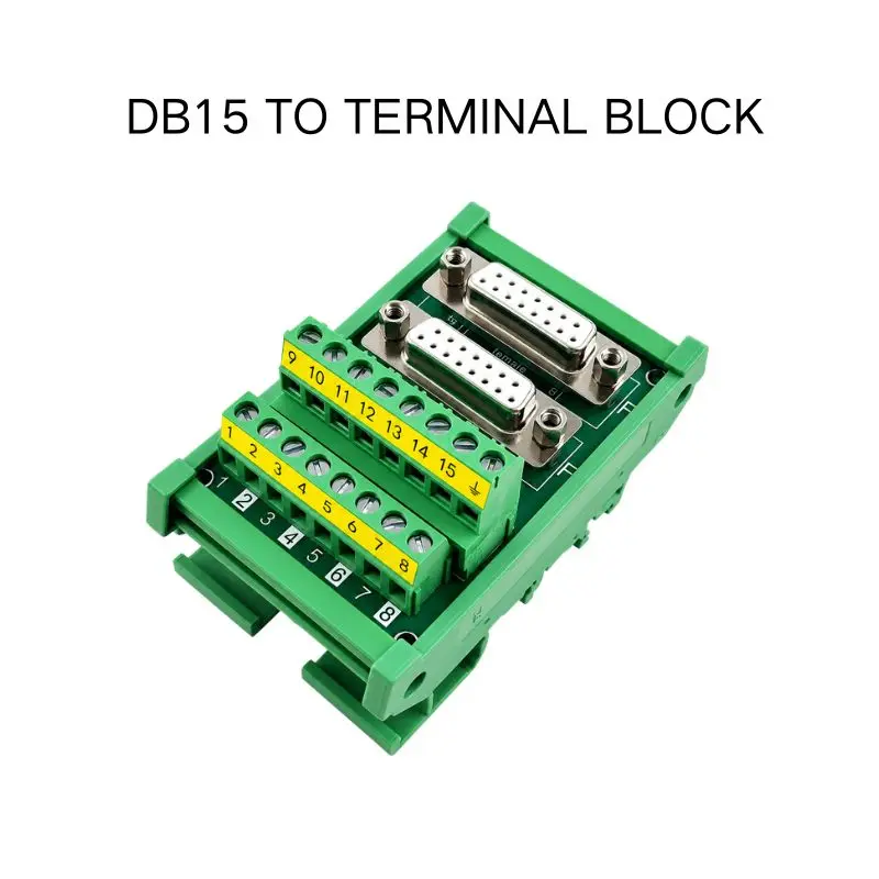 2XDB15 TO Terminal Block Adapter Port Breakout Board DB15 Relay Terminal Board
