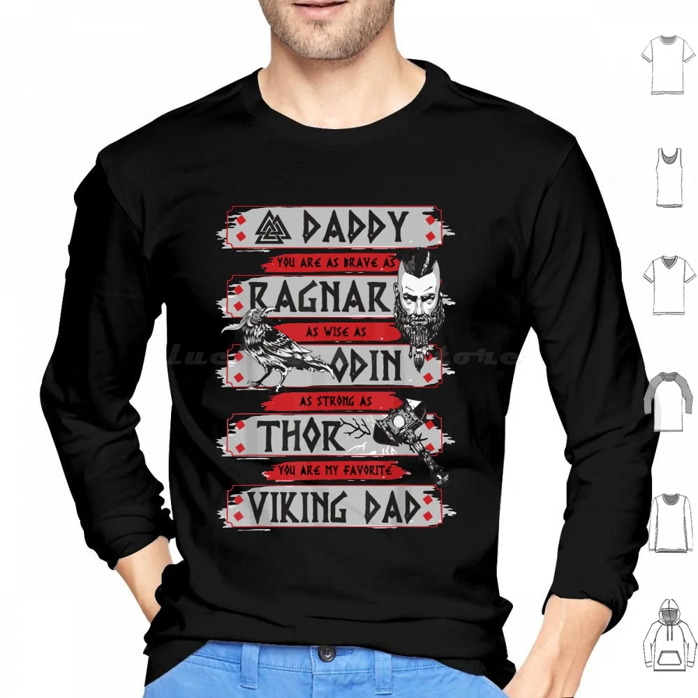 Mens Nice Quote Retro Viking Saying For The Best Viking Dad Hoodie Cotton Long Sleeve Viking Viking Viking Odin Viking