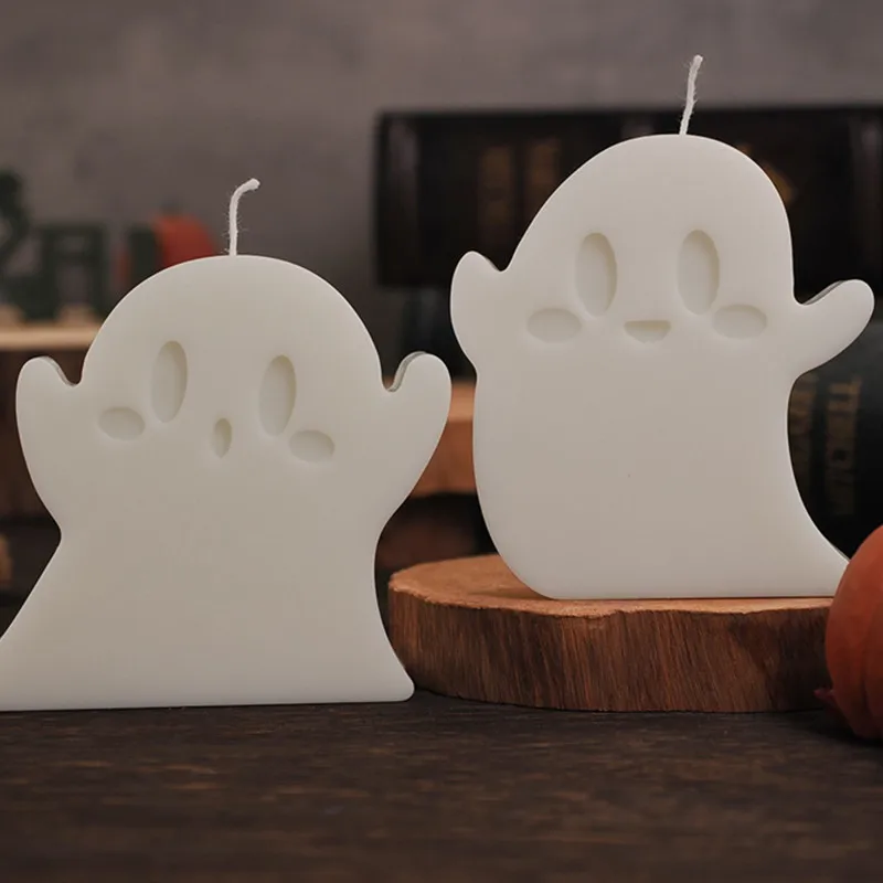 DIY Halloween Ghost Candle Silicone Mold Aromatherapy Gypsum Candlestick Ornament Epoxy Resin Mold Crafts Decoration Storage