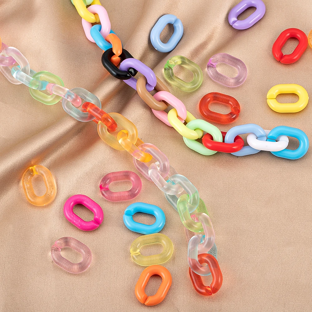 

200pcs Acrylic Colorful U-shaped Opening Ring Hook Clasp Connector Opening Loops Accessories Chains For DIY Jewelry Making Craft