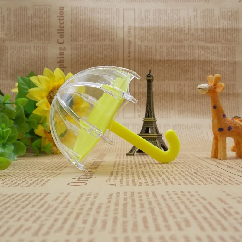 Mini Transparent Umbrella Wedding Candy Box Creative Plastic Umbrella Candy Storage Box Wedding Birthday Party Gift Box