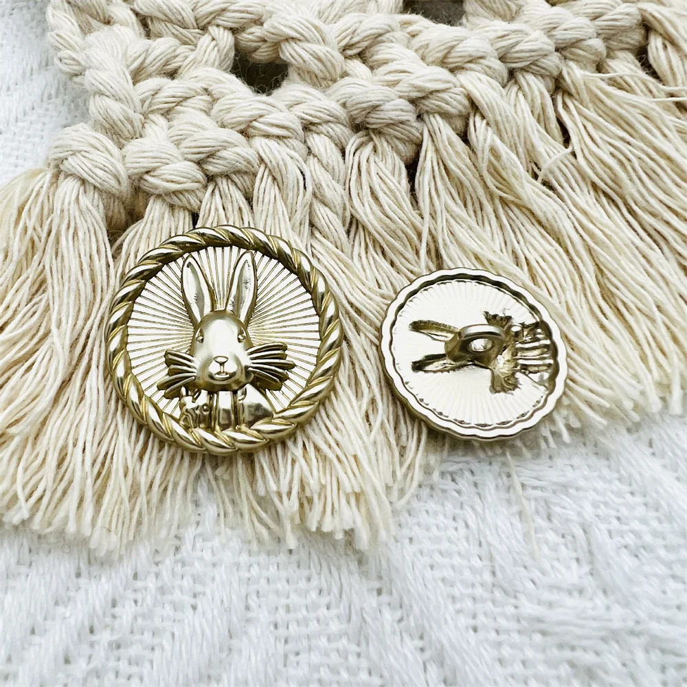 FCXDG 10pcs Cartoon Rabbit Pattern Clothing Buttons Sewing Supplies Fashion Metal Buttons Children's Sweater Decorative Buttons
