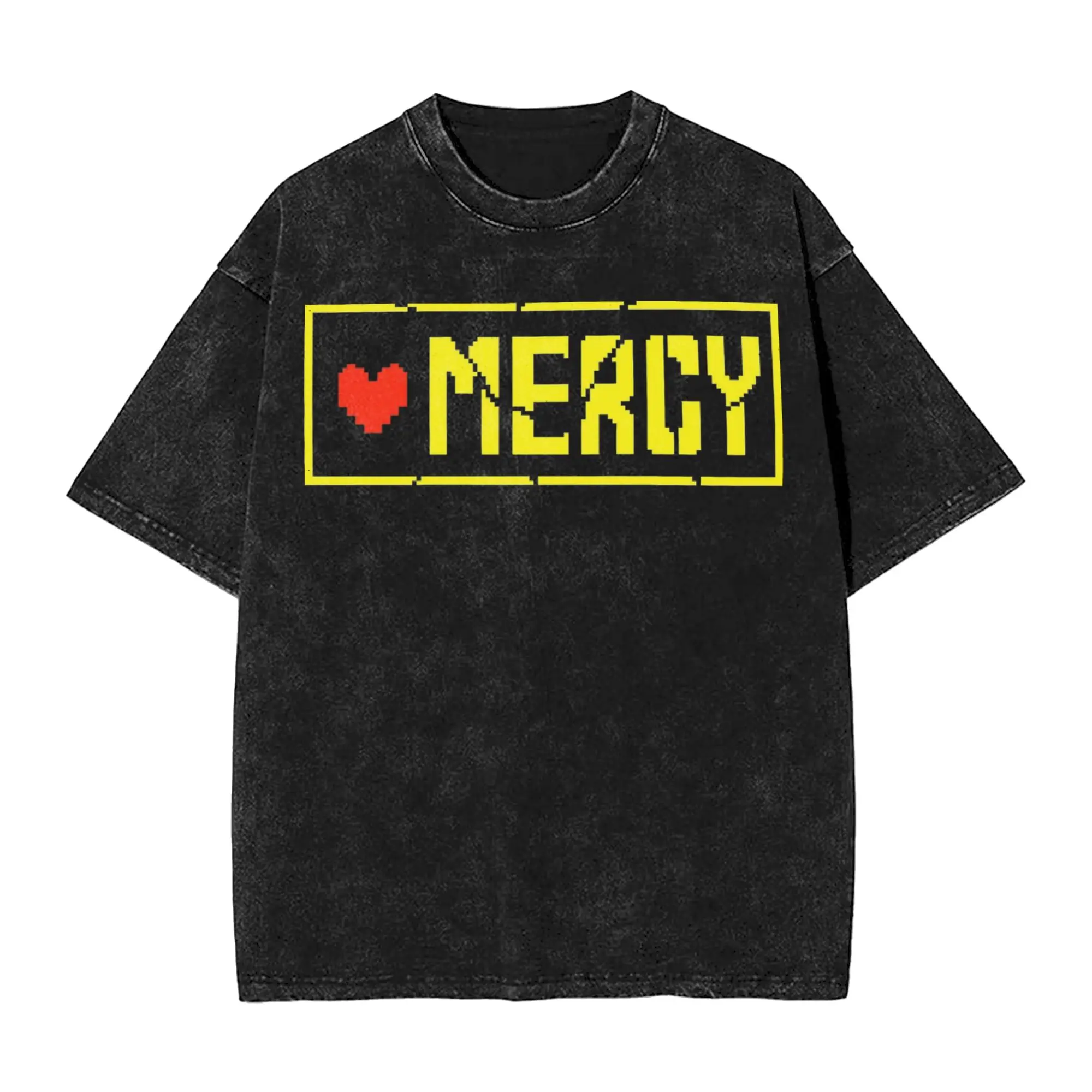 Undertale Mercy  Washed T Shirts Streetwear Hip Hop Vintage T-Shirt  Tees Men Women 100% Cotton Oversize Printed