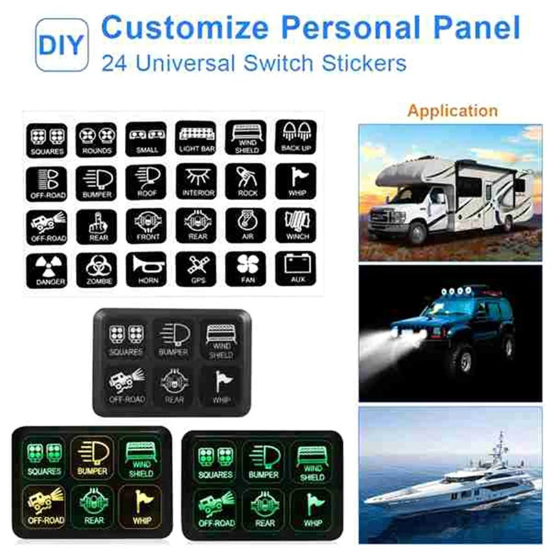 

6 Gang Switch Panel Electronic Relay System Circuit Control Box Fuse Relay Box Wiring Harness For Auto Truck Boat Marine Parts