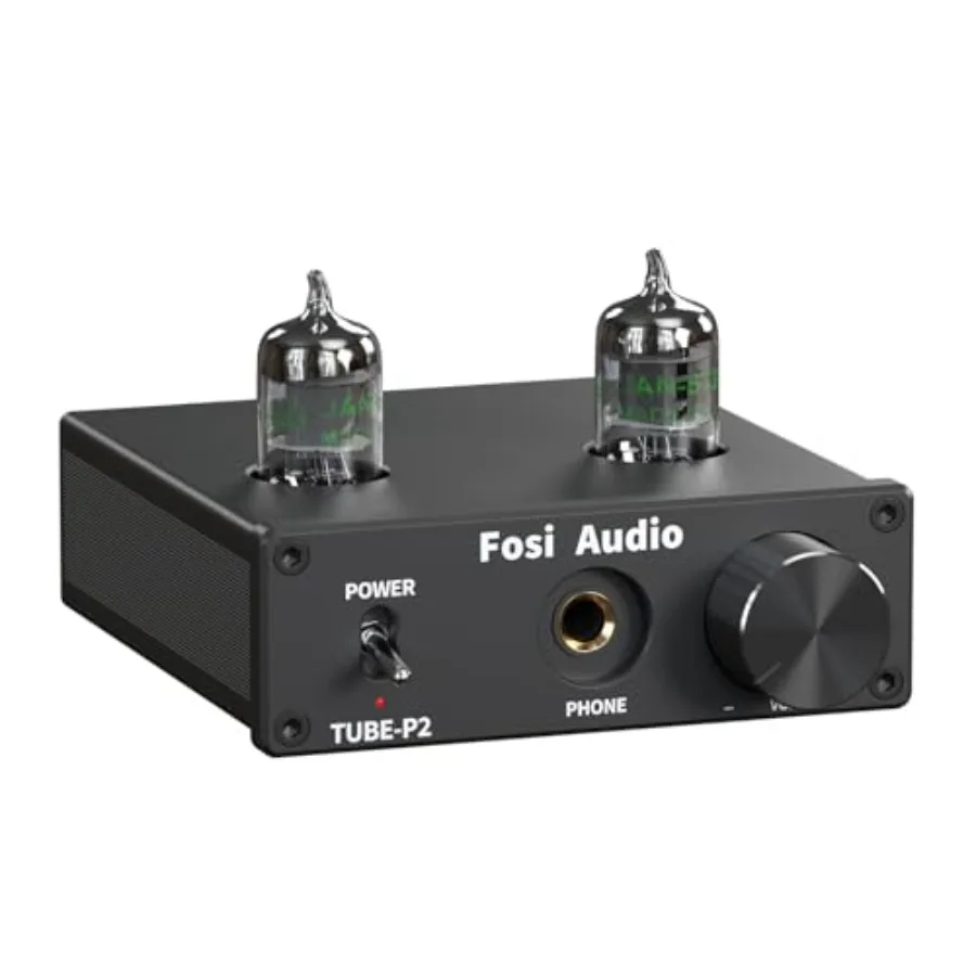 

P2 Headphone Amplifier for Home Audio Use, Vacuum Tube Design, Black, Low Ground Noise Output Protection