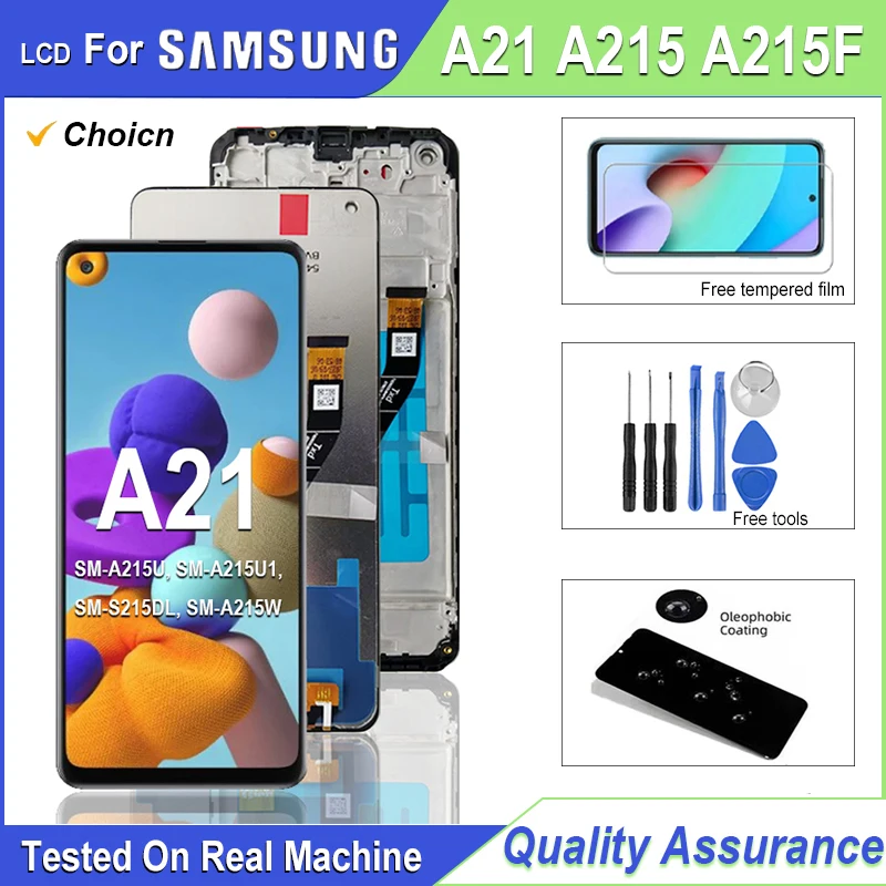 6.5 "100% testado para samsung galaxy a21 lcd a215 a215u a215w display lcd tela de toque digitador assembléia para samsung a21 tela