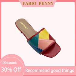 Fabio Penny Italian design patchwork multi-color fashion comfortable casual dinner party slippers