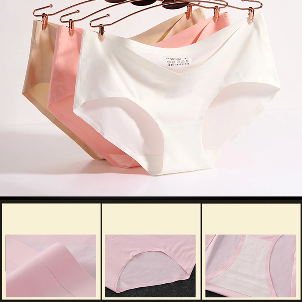 

Seamless Ice Silk Low Waist Maternity Panties for Pregnant Women Soft Stretchy Breathable Pregnancy Under Bump Underwear Size