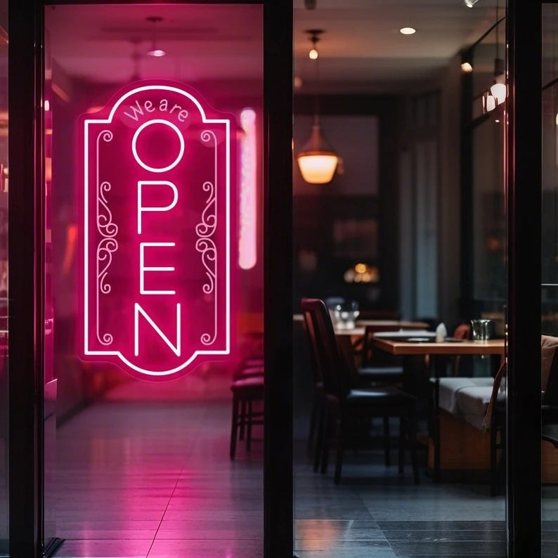 We are Open Neon Sign For Store Window, Business Open LED Classic Open Closed Light Restaurant Open Sign Vintage Shop Open gifts