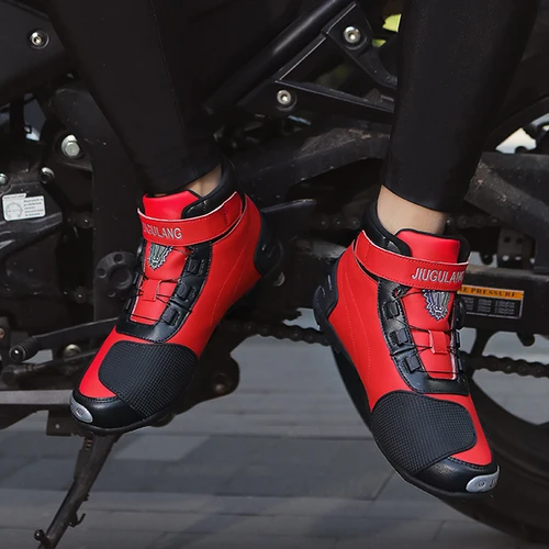 Imagen 2 del producto Botas de moto antideslizantes para hombre y mujer, zapatos de carreras de montaña y carretera, para invierno, otoño