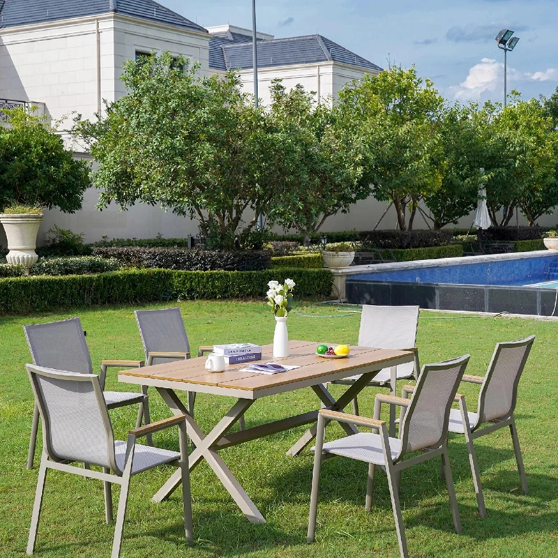 Sedie da giardino moderne con schienale sedie da giardino di lusso in stile italiano Black Park Design duro Mesas Y Sillas De Jardin mobili da