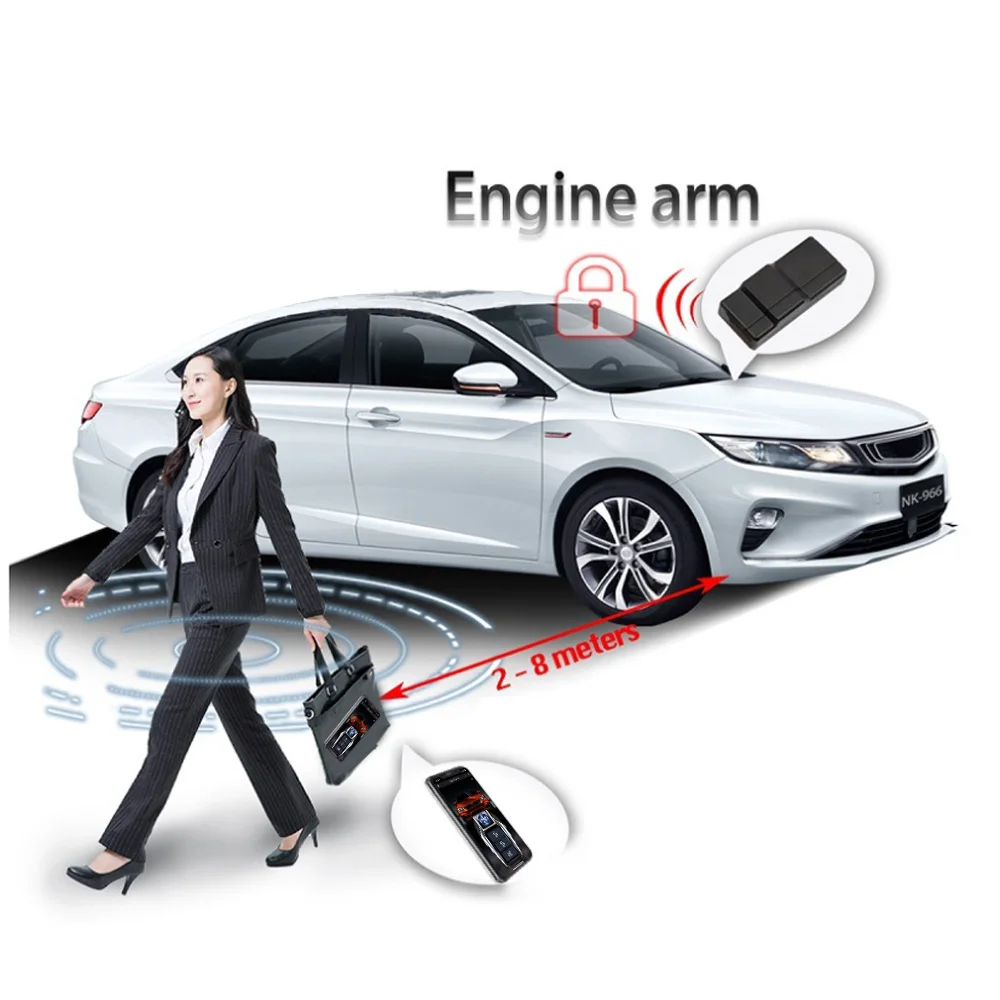 Universal Car Alarm 2.4GHz RFID Anti-theft Engine Lock Car Immobilizer Anti-Hijacking Circuit Cut Off Device Smart APP Key