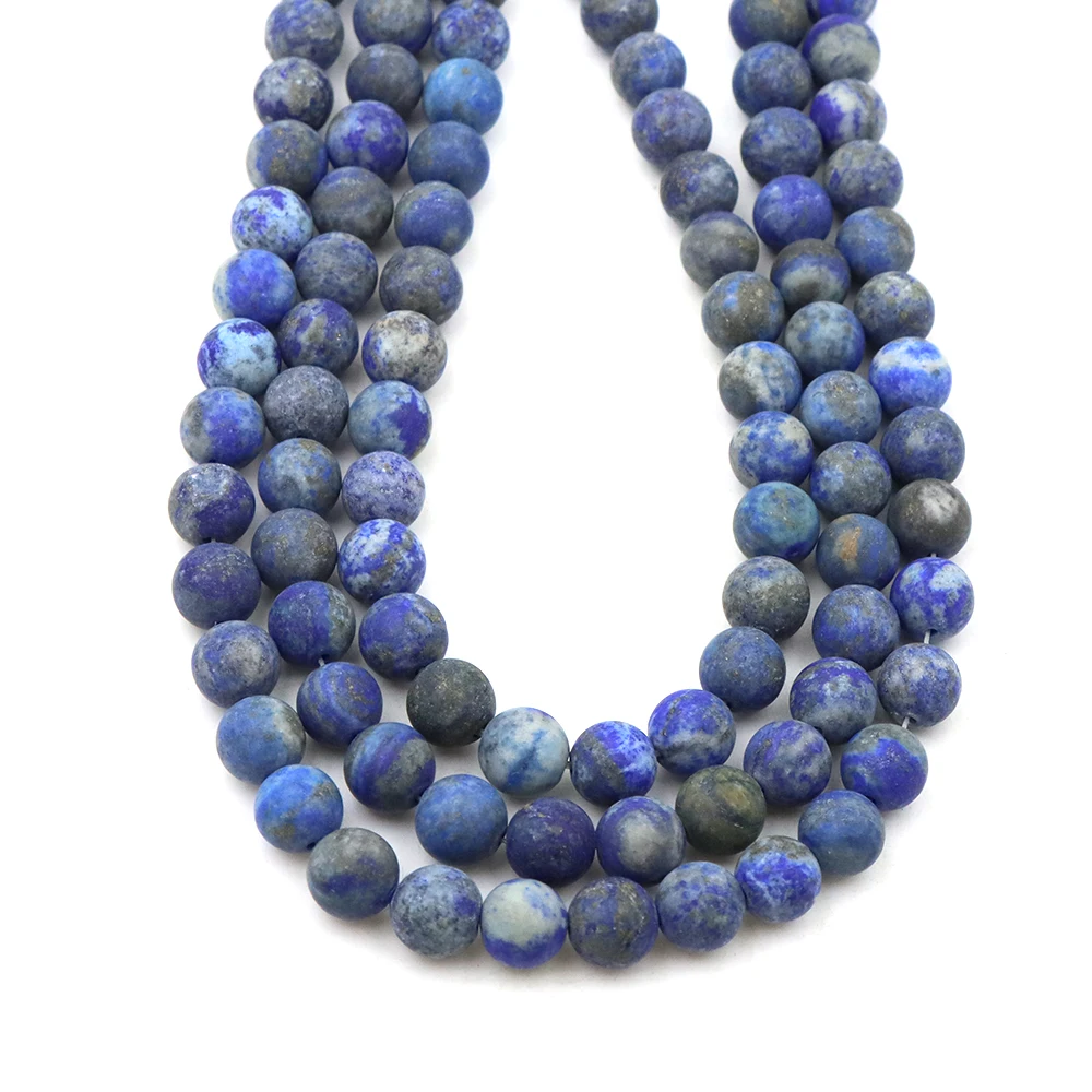 4-10mm Naturstein Matt Polnischen Lapis Lazuli Matte Lose Perlen für Schmuck Machen DIY Armband Halskette Spacer perlen Großhandel