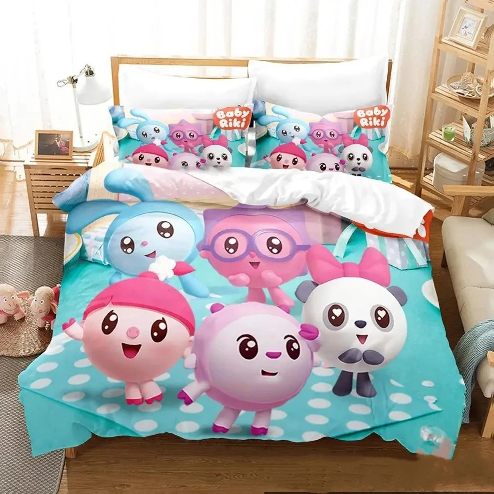 

3D Print Cartoon BabyRiki Bedding Set Boys Girls Twin Queen King Size Duvet Cover Pillowcase Bed boys Adult Home Textileextile