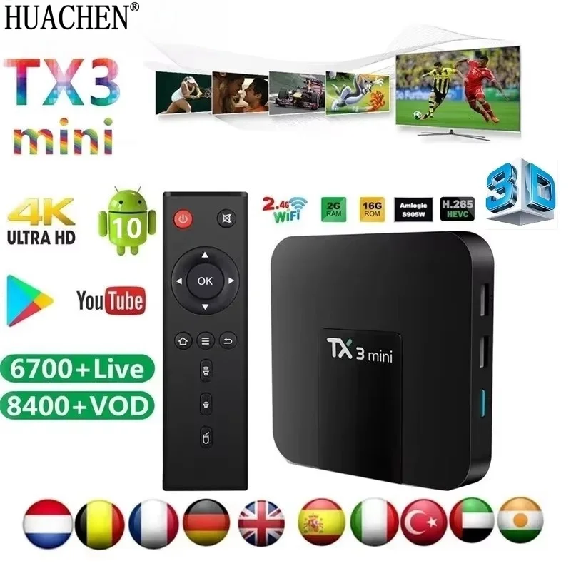 Tx3 Mini Smart Tv Box Android 10 H 313 Processor 16Gb Set-Top Box 2.4G/5G Dual Wifi Multimedia Netwerk 1080P Tv Set-Top Box Wordt Geleverd