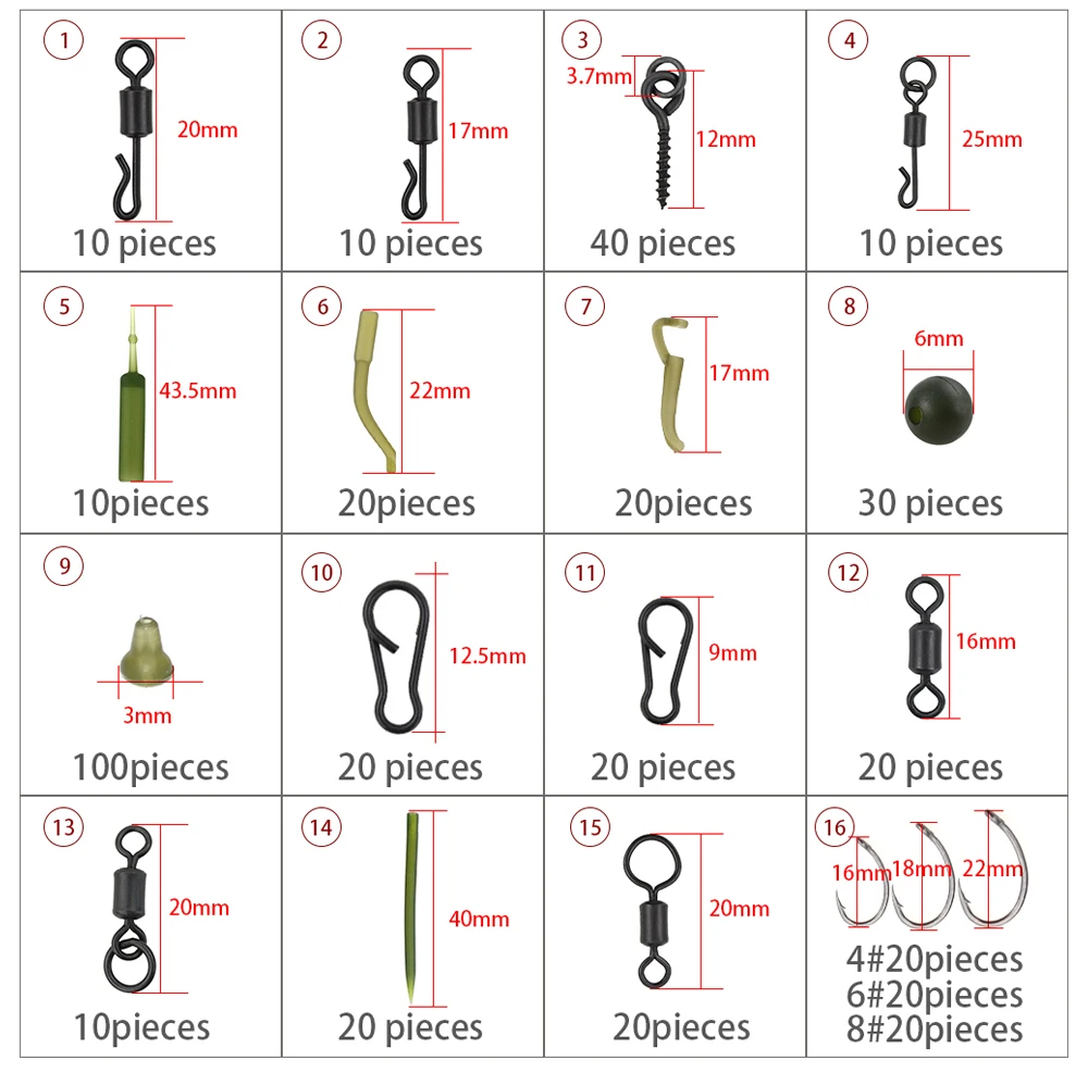 60 Stück Karpfenangeln runde Rig-Ringe für Hakenverbindungs-O-Ringe 2,0 mm 3,1 mm 3,7 mm 4,4 mm 5,1 mm