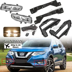 Fog Lights LED Accessories for Nissan X-Trail x trail t32 Rogue 2017-2019 Headlight Foglights Bracket Harness Cover Grill Bezel