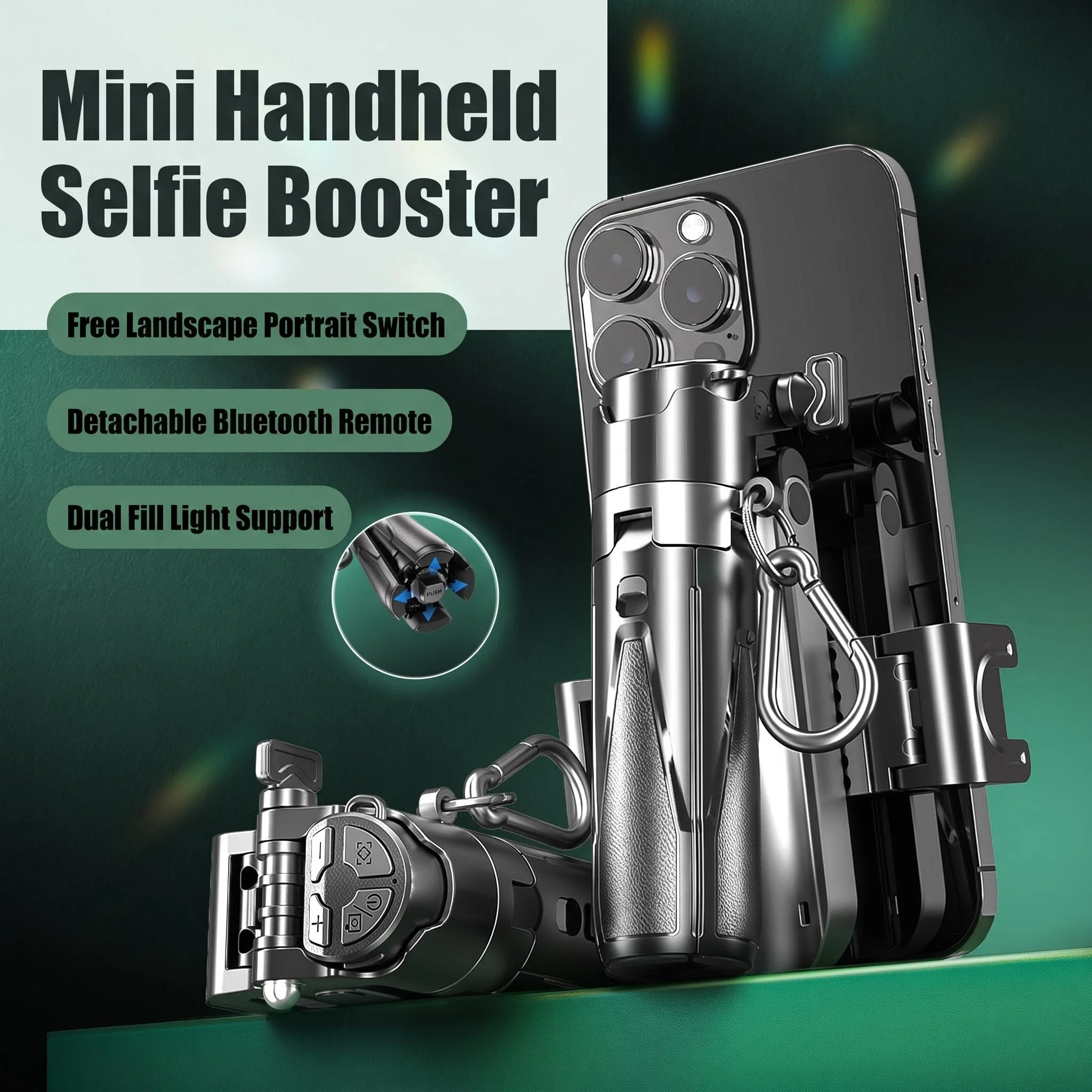 P15Y Mini-Telefonstabilisator mit Bluetooth-Fokussteuerung, Selfie-Stick, Handheld-Desktop-Live-Ständer, Anti-Shake-Aufnahmeassistent, Halterung