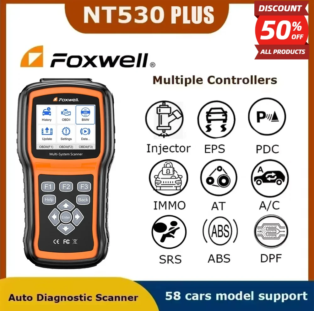 Foxwell NT530 PLUS WIFI Universal Auto Diagnostic Tools Car OBD2 Scanner for Nissan Porsche Ford BMW Benz Chrysler 1 Software