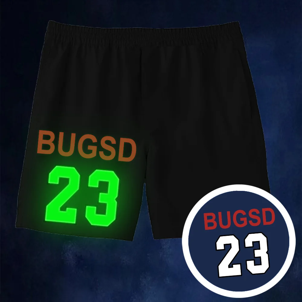 

Boys and girls beach shorts Summer digital "23" fluorescent printed casual children's wear neutral thin beach pants for children