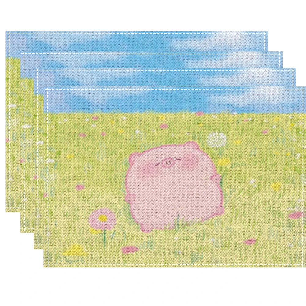 

Подставка для столовых приборов с рисунком летней свиньи, кухня, столовая, обеденный стол, противоожоговый теплоизоляционный коврик