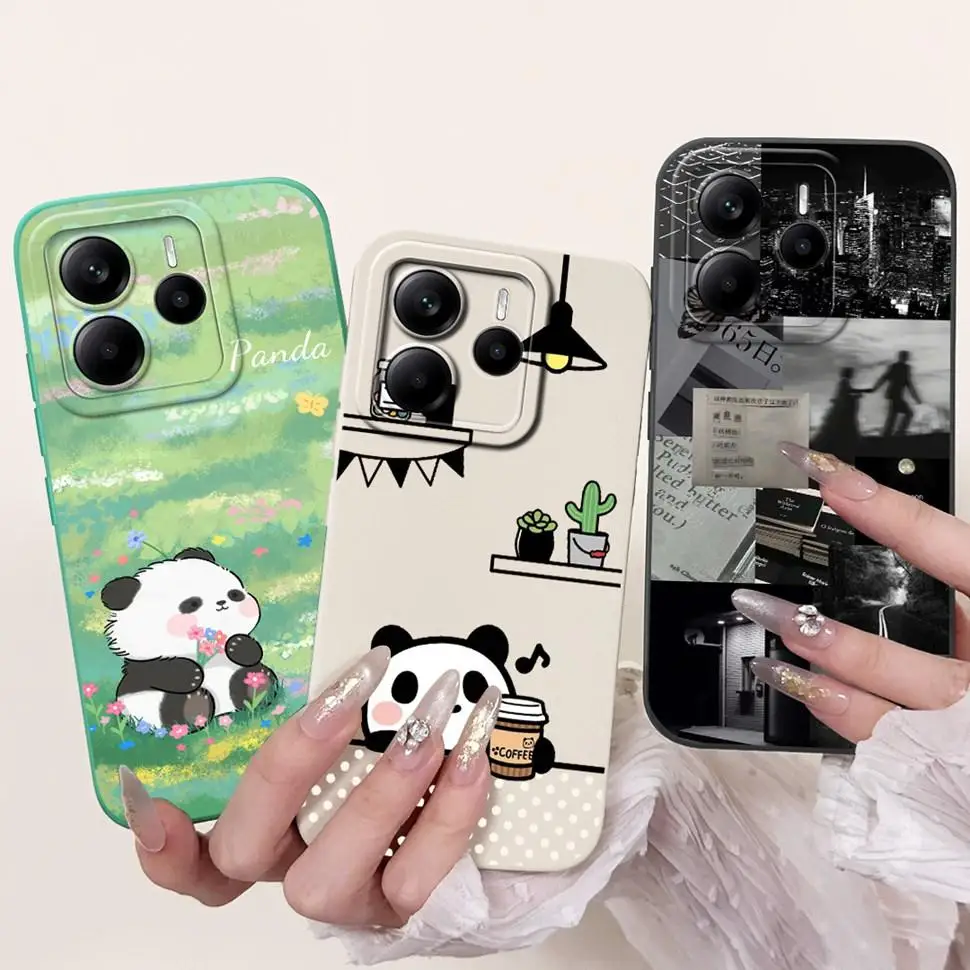 For Xiaomi Redmi Note 14 5G Case Colorful Flowers Soft Silicone Back Cover Phone Cases For Redmi Note 14 Note14 Pro 5G Bumper