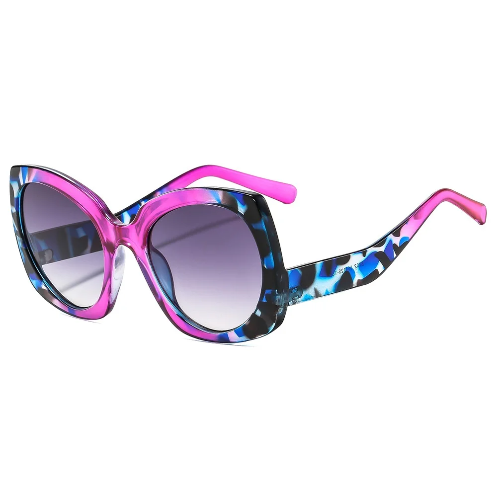 

New Fashion Color Matching Casual Comfortable Trend Women Sunglasses Gradient Cat Eye Large Frame Personality Men Glasses UV400