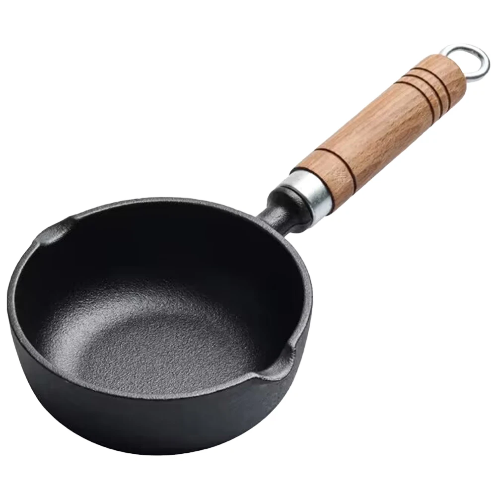 11/13cm Cast Iron Mini Egg Frying Pan Nonstick Small Wok with Pour Spout Steak Auxiliary Food Pan Butter Melting Pot for Cooking