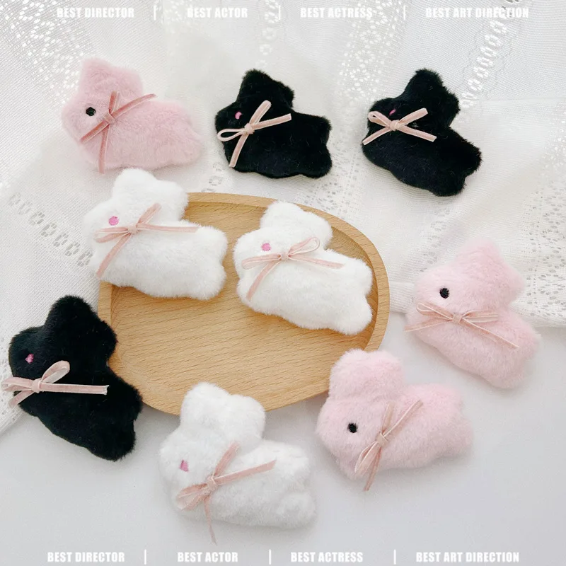 Cartoon Rabbit Dolls Padded Patches, Appliques for Clothes, Sewing Supplies, DIY Hair Decoration, 5 PCs/Lot