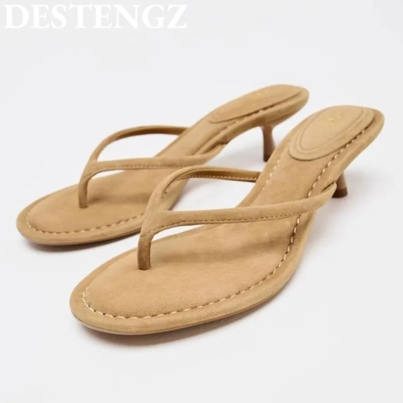 Clip Toe Flip Flops Shoes Women High Heels Sandals Summer Slippers Slingback Casual Shoes 2025 Dress Pumps Beach Slides Mujer image 4