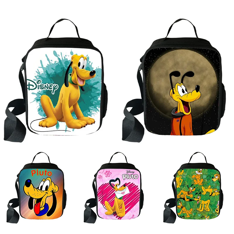 Pluto Mickey Lunch Bags For Student Worker Portable Food Handbag Family Travel Picnic Breakfast Box Child Insulated Food Bag