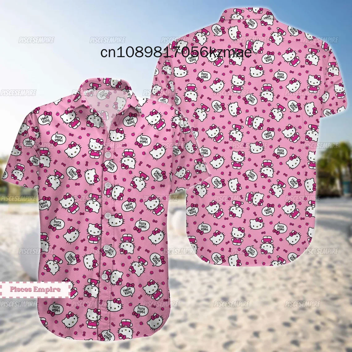 New Hello Kitty Hawaii Shirt New Fashion Short Sleeve Shirts Men Women Kids Casual Beach Shirts Disney Hawaiian Shirts