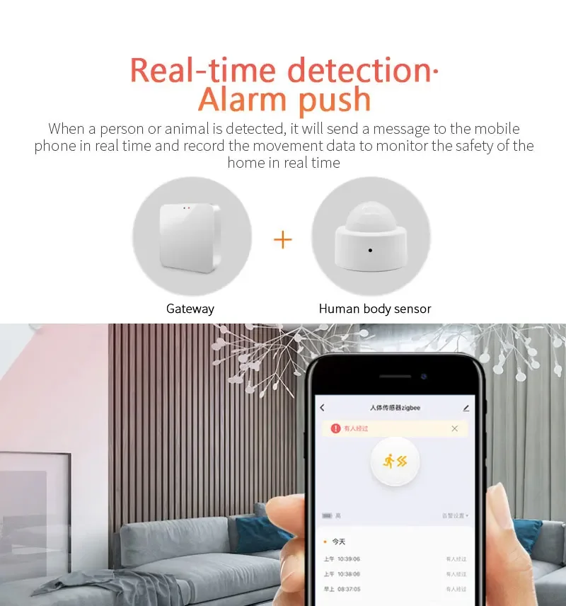 2in1 Tuya Zigbee Human Body Motion Sensor Light Illuminance Brightness Detector Smart Home Movement PIR Sensor for Alexa Google