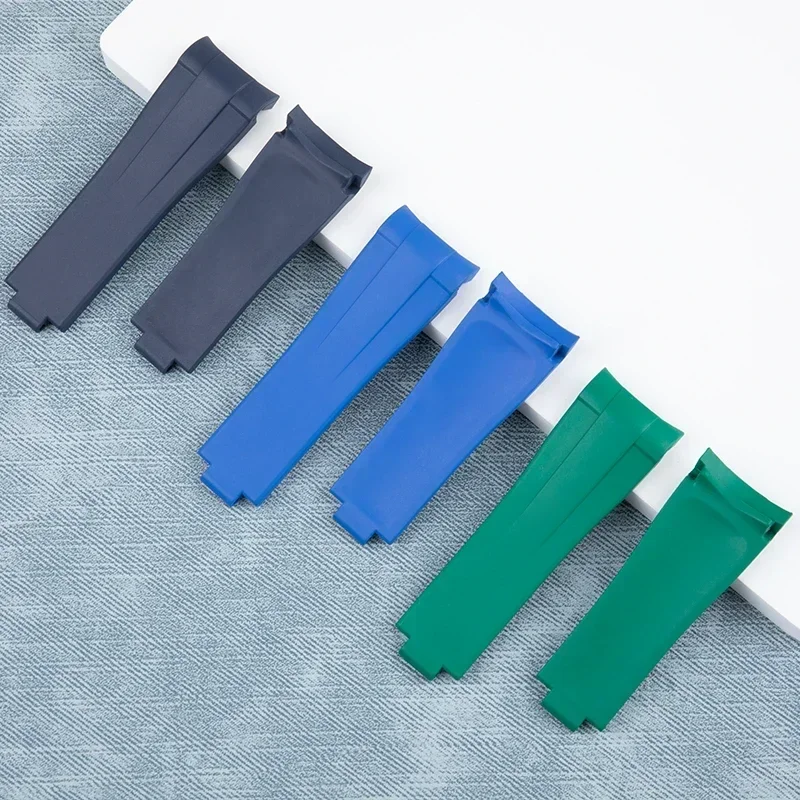 جديد FKM 21 مللي متر فلوروروبر طبيعة المطاط حزام الساعات اكسسوارات ل رولكس حزام 41 مللي متر الغواصة اكسبلورر 216570   مشبك منزلق قابل للطي