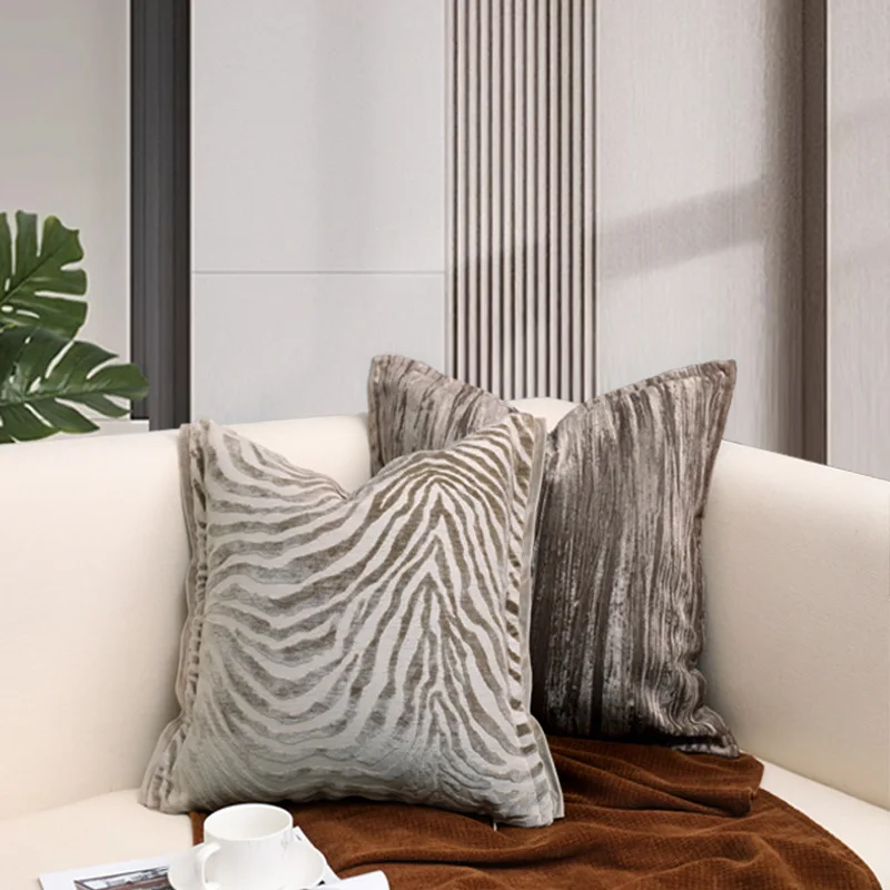 Nordic Zebra Print Cushion Cover 45x45cm, Sofa Pillowcase for Home Hotel Living Room Decor