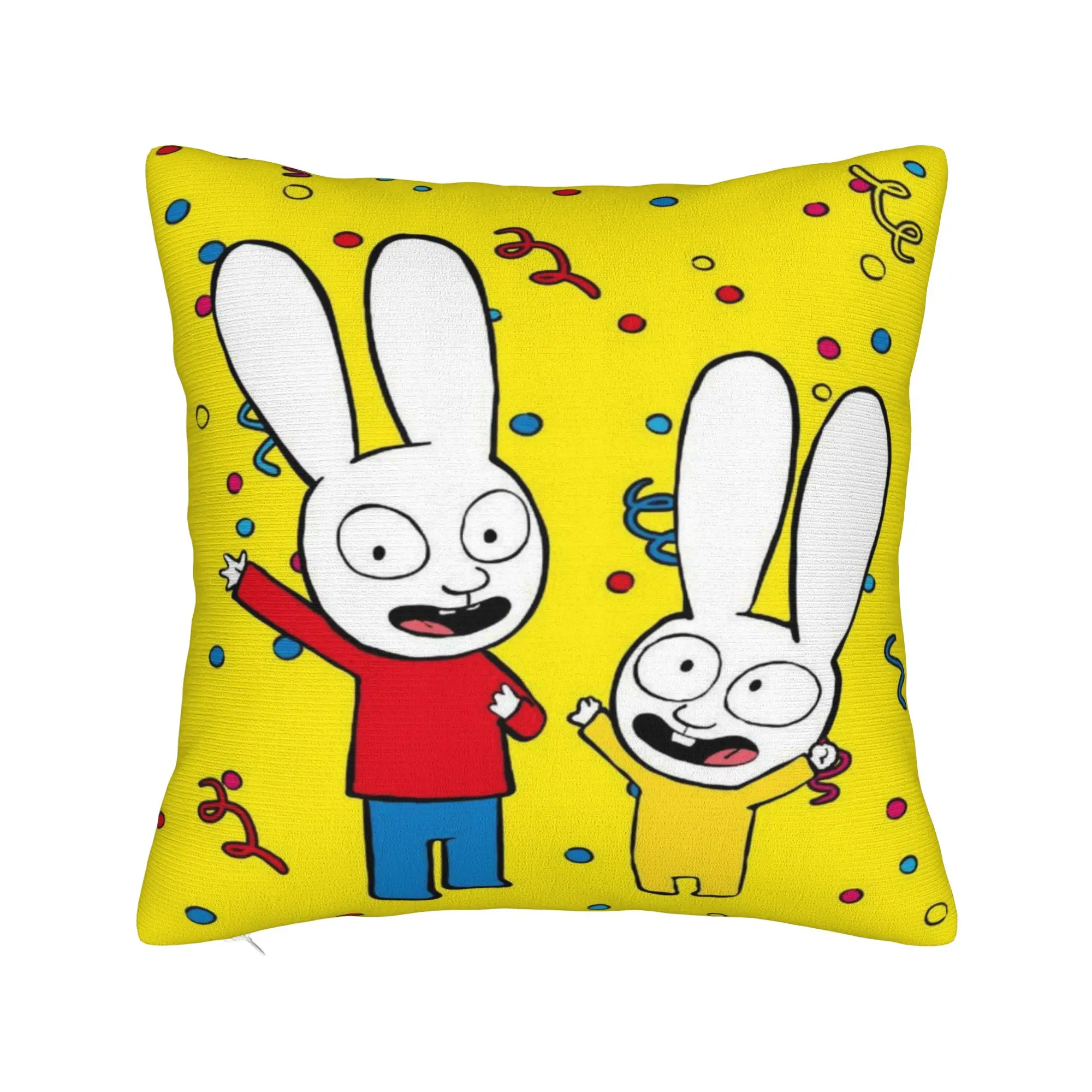 S-Simon Super Rabbit Pillow Case  Print Pillow Cover Vintage Cushion Cover For Living Room Bed Chair