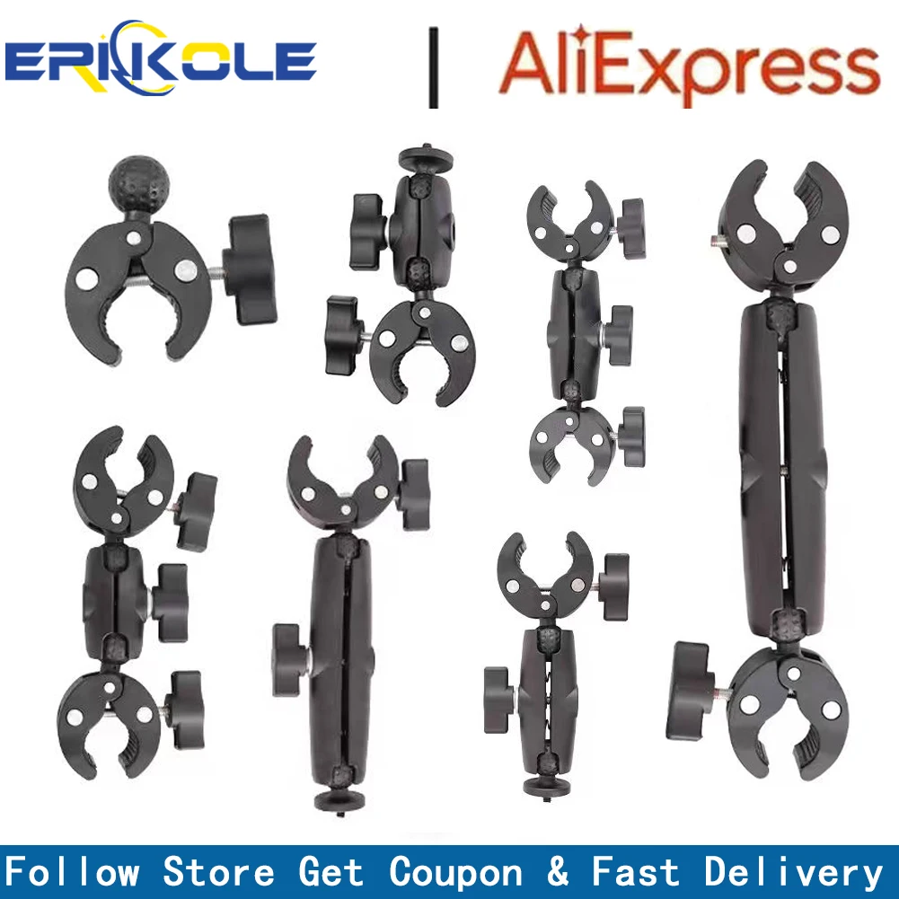 

Двойной зажим для камеры, зажим-краб для мотоцикла GoPro, велосипедный зажим на руль, кронштейн для Insta360, аксессуар для спортивной камеры