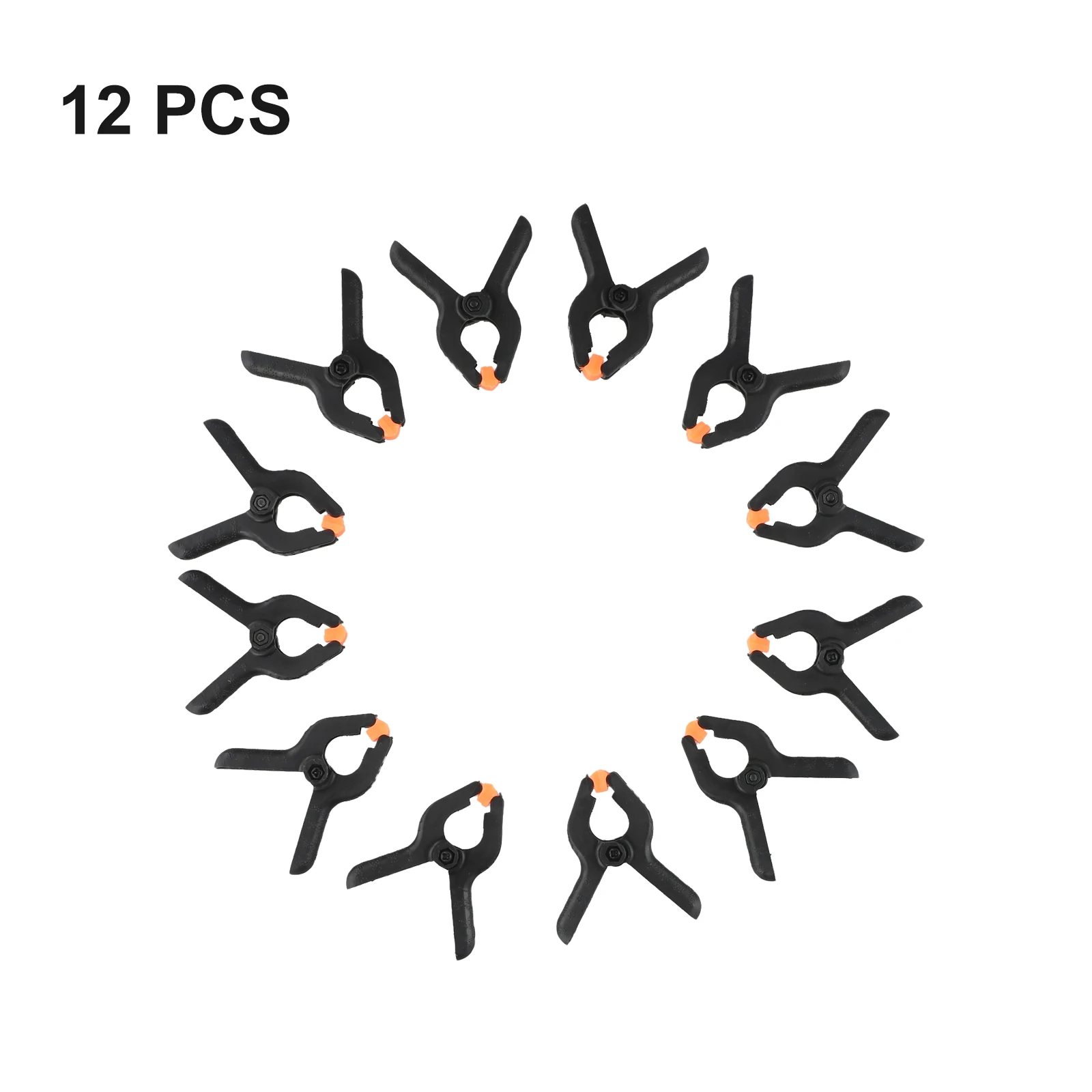 

Brand New Clamps Spring Grip Black Wood Work 12pcs Woodworking 2inch Fixed Clips Mixed Color Plastic Practical