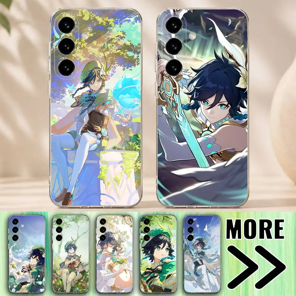 Venti G-Genshin Impact Phone Case for Samsung Galaxy A71 70 52 51 A40 31 30 21 A12 10 S Transparent Protector
