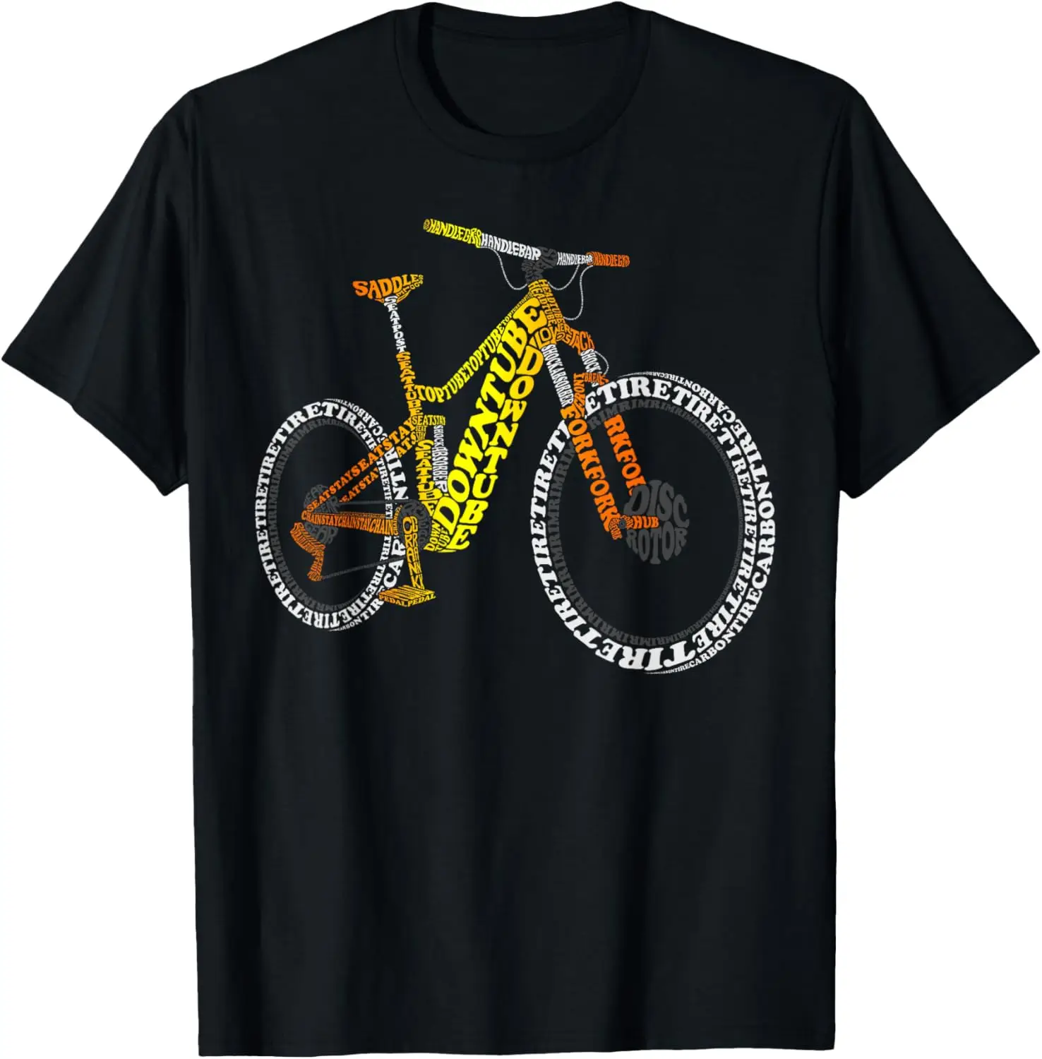 Bicycle Anatomy Mountain Bike MTB Parts Funny Biker Rider T-Shirt Small Print Original Design Gifts T Shirts Ropa Hombre