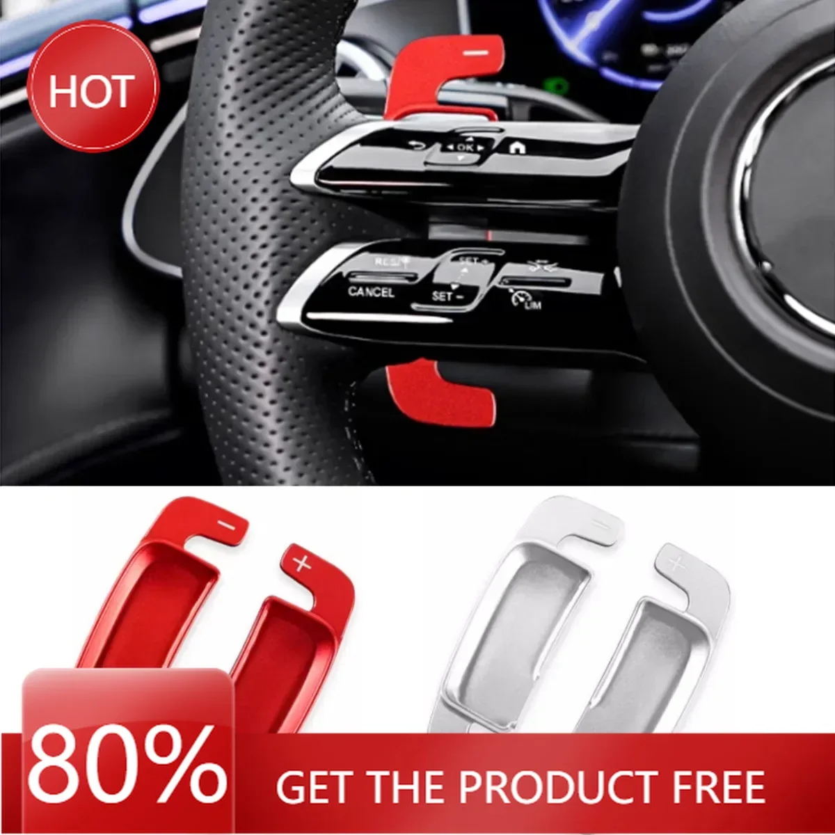 

Hot Steering Covers Aluminum Car Steering Wheel Shift Paddle Shifter For Mercedes Benz EQE EQS EQE350 EQS450 AMG 2022-2024 In