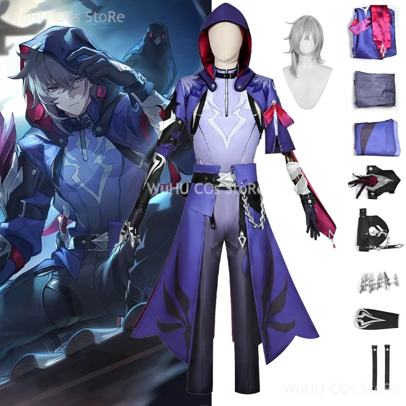 

Game Honkai Star Rail Moze Cosplay Costume Hair Battle Uniform Wig Suit For Role Play Halloween Carnival Party Outift For Men