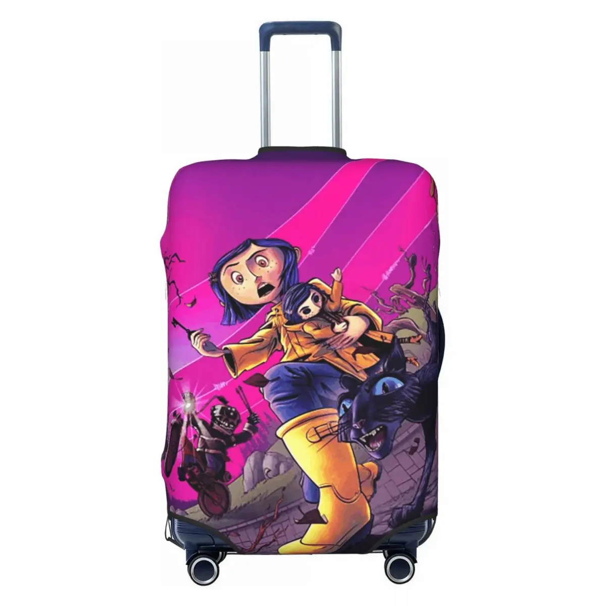 

Custom Halloween Horror Film Coraline Luggage Cover Protector Fashion Travel Suitcase Protective Cover for 18-32 Inch