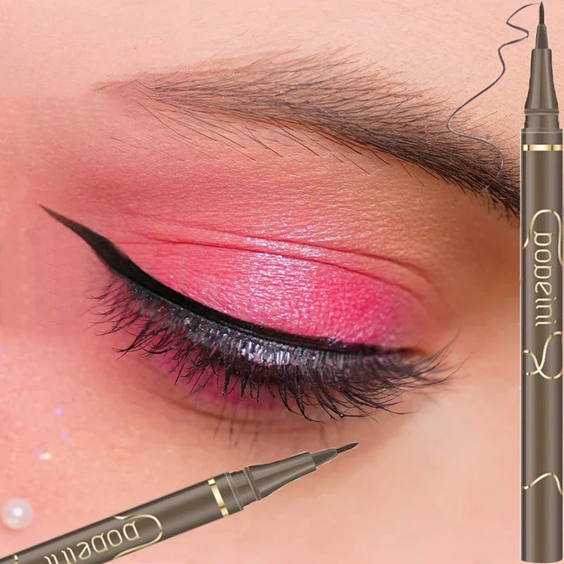 Penna per Eyeliner liquido ad asciugatura rapida liscia penna per baco da seta sdraiata Ultra fine matita per Eyeliner opaca impermeabile a lunga durata trucco cosmetico