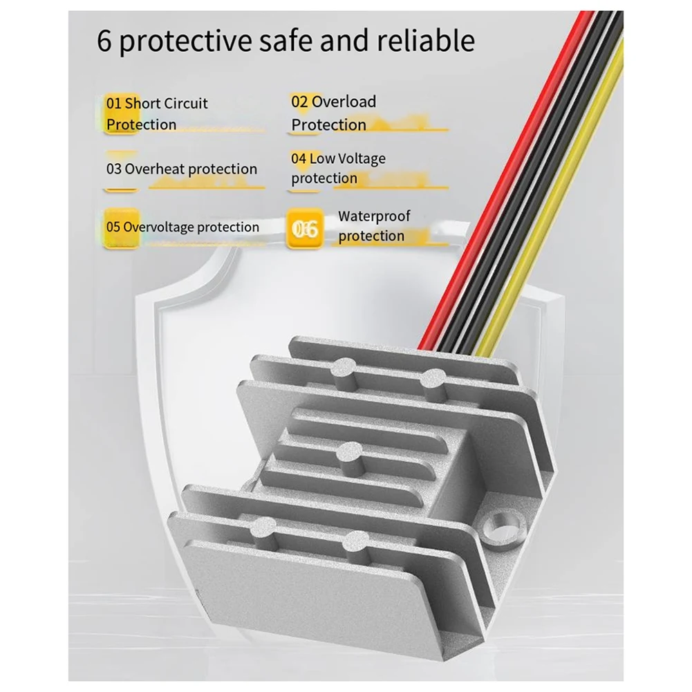 A56XQ para adaptador de batería de litio DeWalt DCB Series 18V/20V + dispositivo reductor DC-DC (12v,10A,120W) con fusible