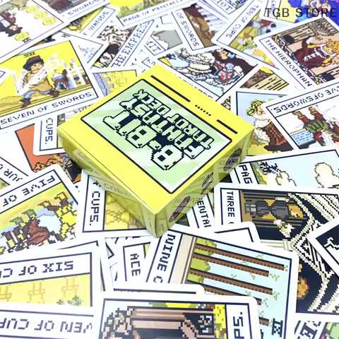 1Box 8 Bit Fantasy Tarot Deck Card Prophecy Divination Board Game - Family Party Fortune Telling Beginners Set