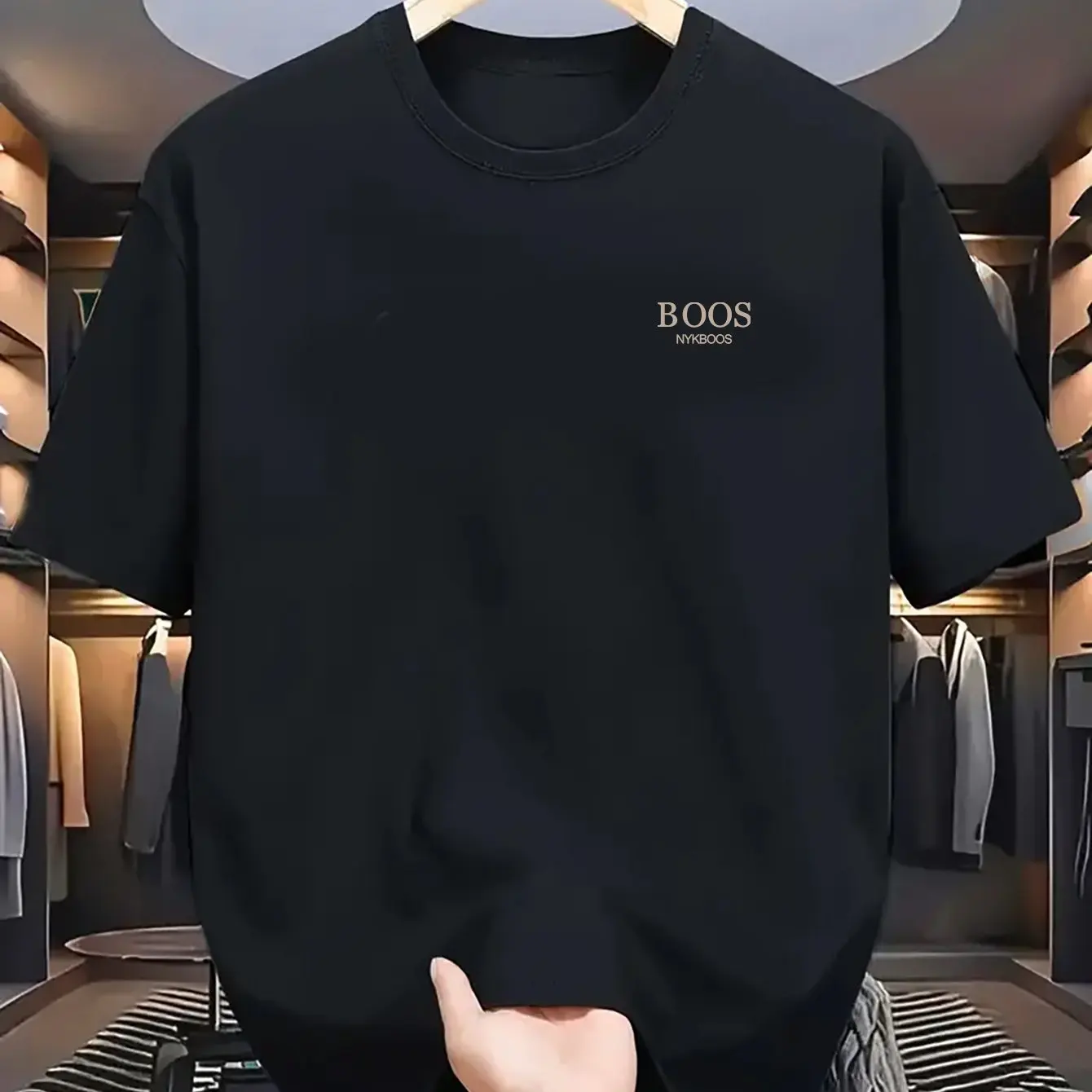 Herren-T-Shirt aus 100% Baumwolle mit atmungsaktivem, lässigem und modischem Buchstabenmuster, bedruckt, Kurzarm, Rundhalsausschnitt.