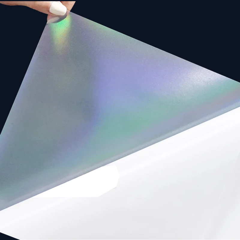 A4 Holographic Vinyl Sticker Paper Transparent  Laser  PET Adhesive Paper For Inkjet Printer Waterproof Anti-tear DIY